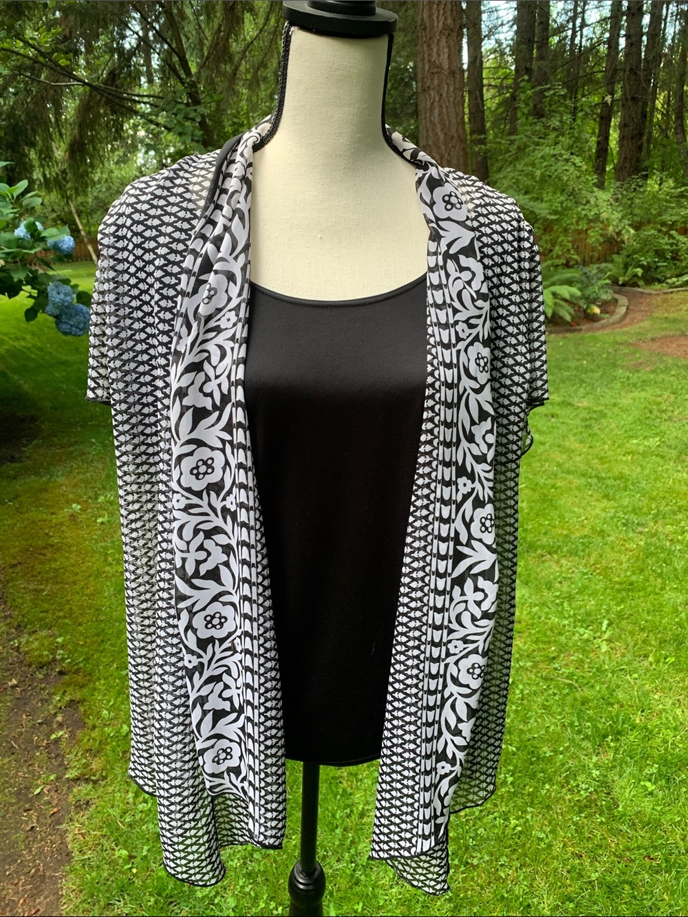 dressbarn 2 in 1 Blouse Combo Carfigan With Attached Tee